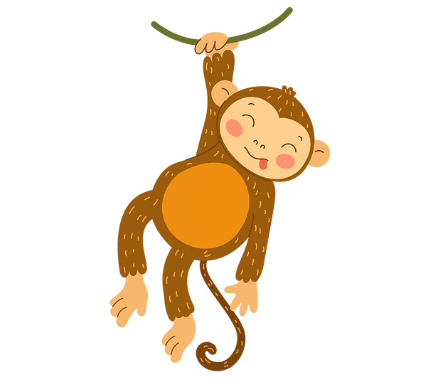 Jungle Rentals monkey mascot graphic