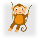 Jungle Rentals monkey mascot illustration